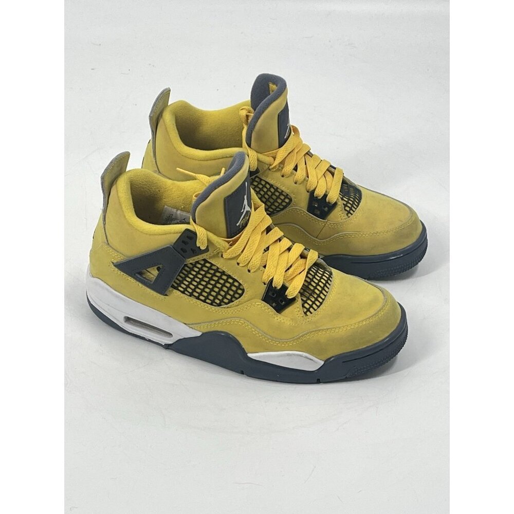 Yellow Air Jordans  4 Retro GS Lightning  2021 Mid Light  SZ 6Y 408452-700